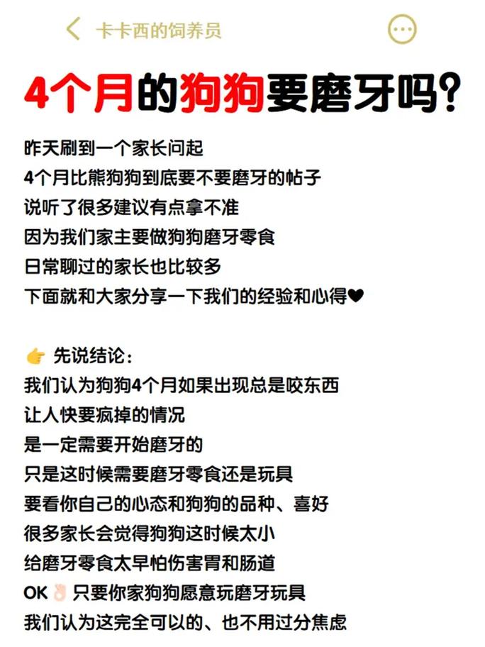  狗狗磨牙期是在几个月，狗狗磨牙期什么时候结束-第3张图片-后鲨宠物